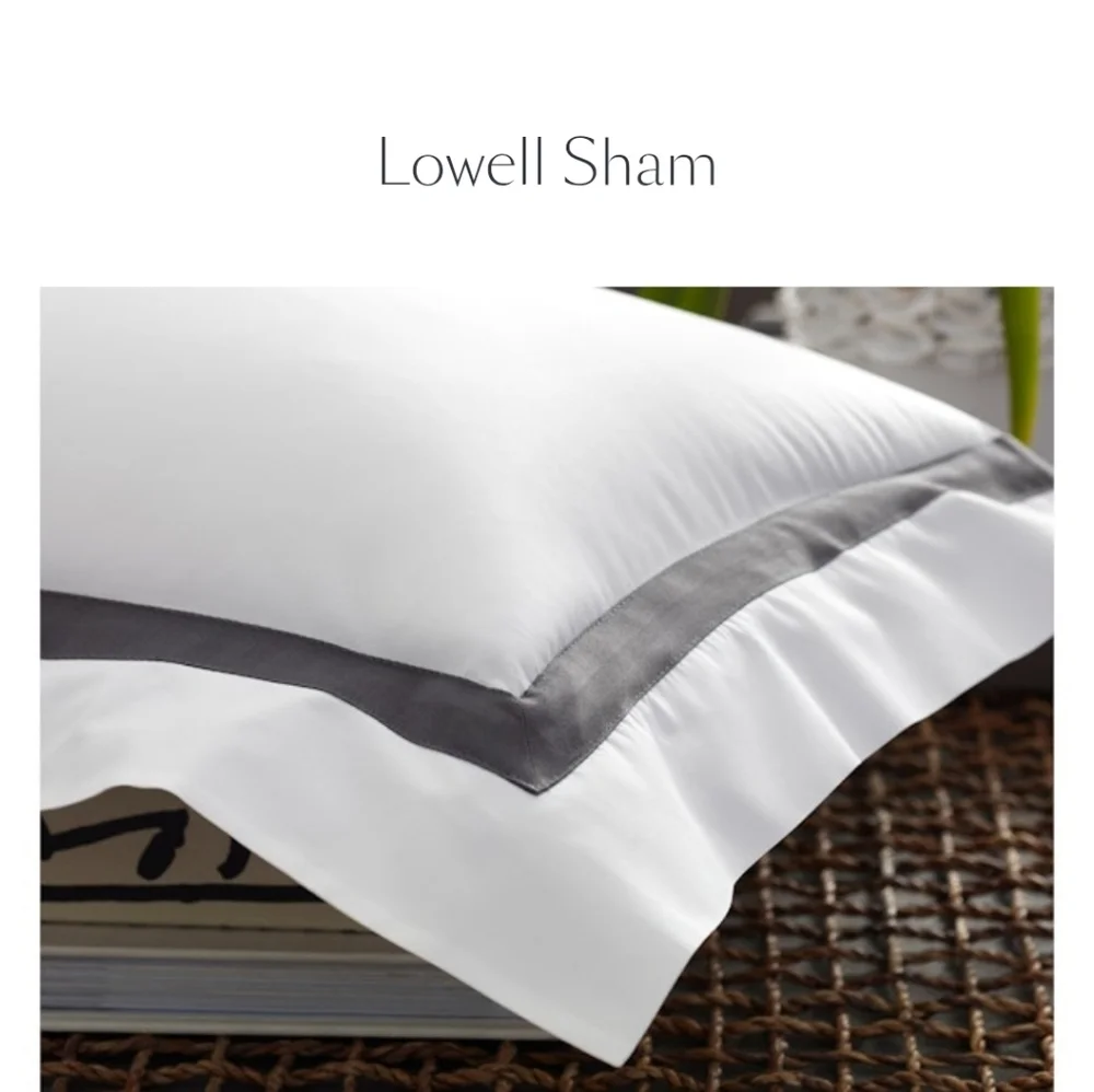 MATOUK Lowell EURO SHAM navy White Egyptian Cotton 27x27